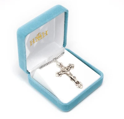 Sterling Crucifix, 1-15/16", 24" Stainless Steel Curb Chain# 96861