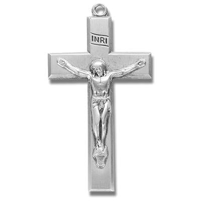 Sterling Crucifix, 1-3/4", Your Choice of Chain, # 96880