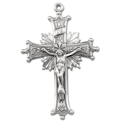 Sterling Crucifix, 2-1/4", Your Choice of Chain, # 96872