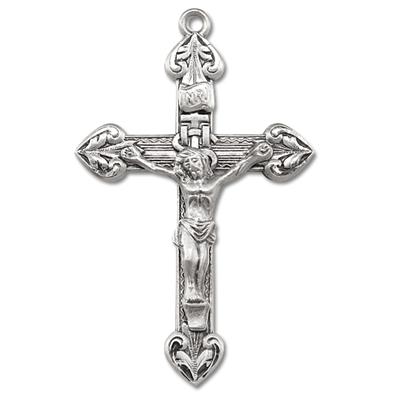 Sterling Crucifix, 1-3/4", Your Choice of Chain, # 96846
