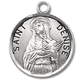3/4" Round Sterling Medal, Your Choice of Chain, St. Denise, #96815