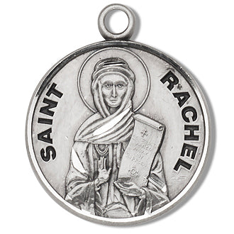 3/4" Round Sterling Medal, Your Choice of Chain, St. Rachel, #96830
