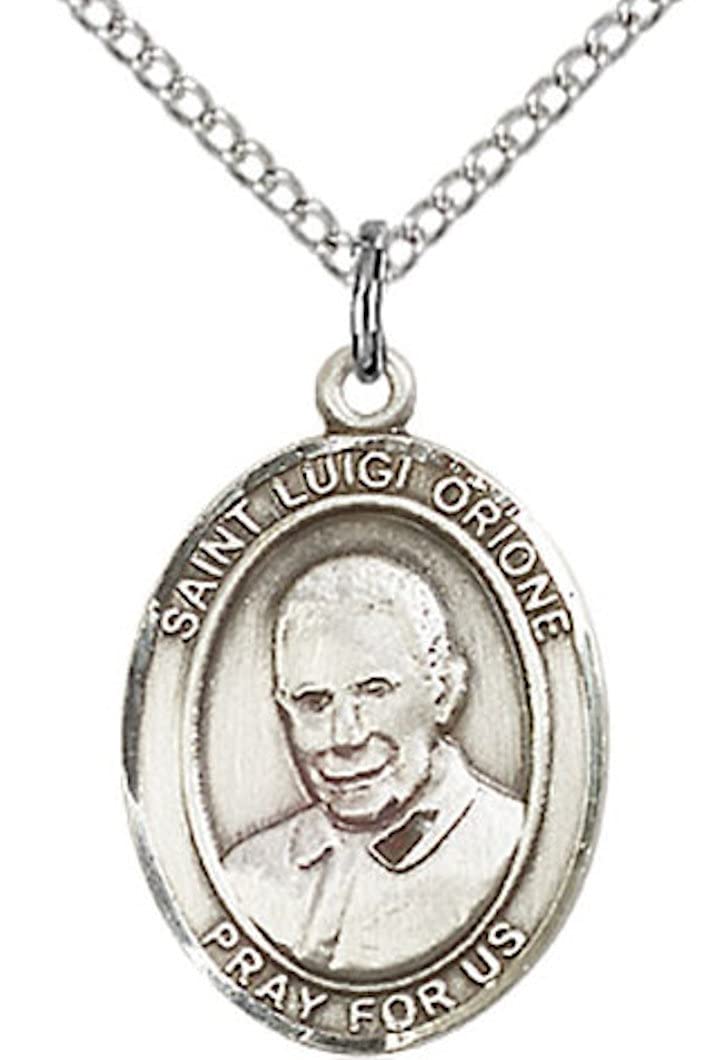 St. Luigi Orione Medal in Fine Pewter, 3/4" tall, Your Choice of Chain # 17132