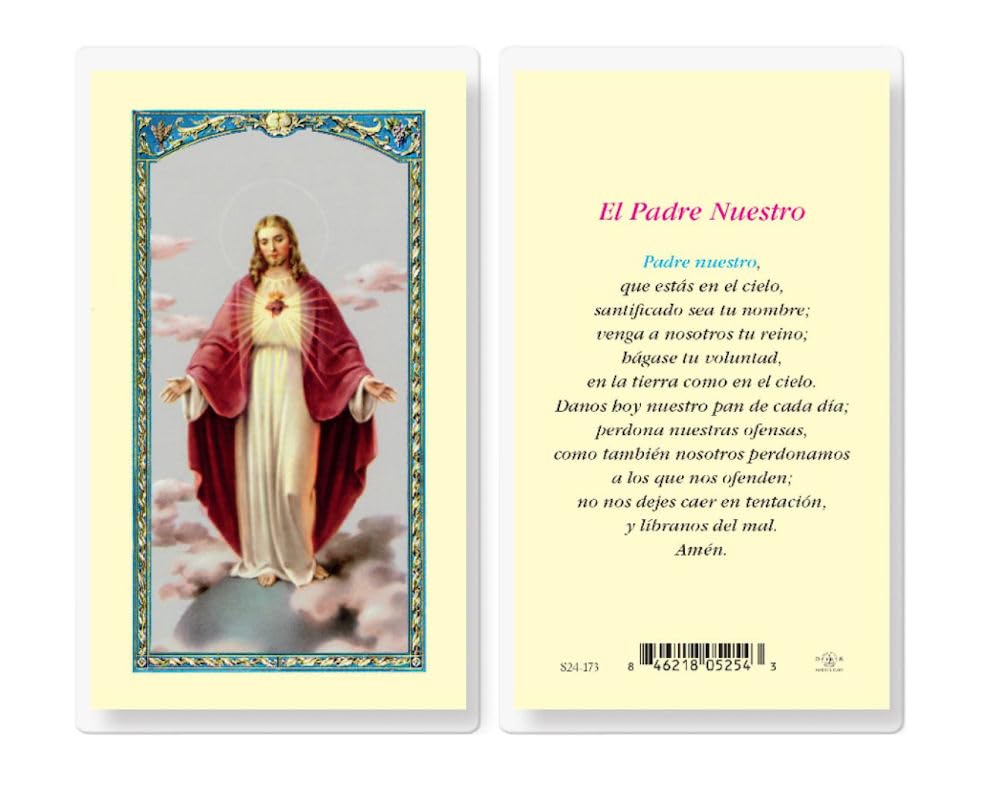 La Oracion del Senor Sagrado Corazon Spanish Laminated Holy Cards, 25-Count Value Pack, # 18188