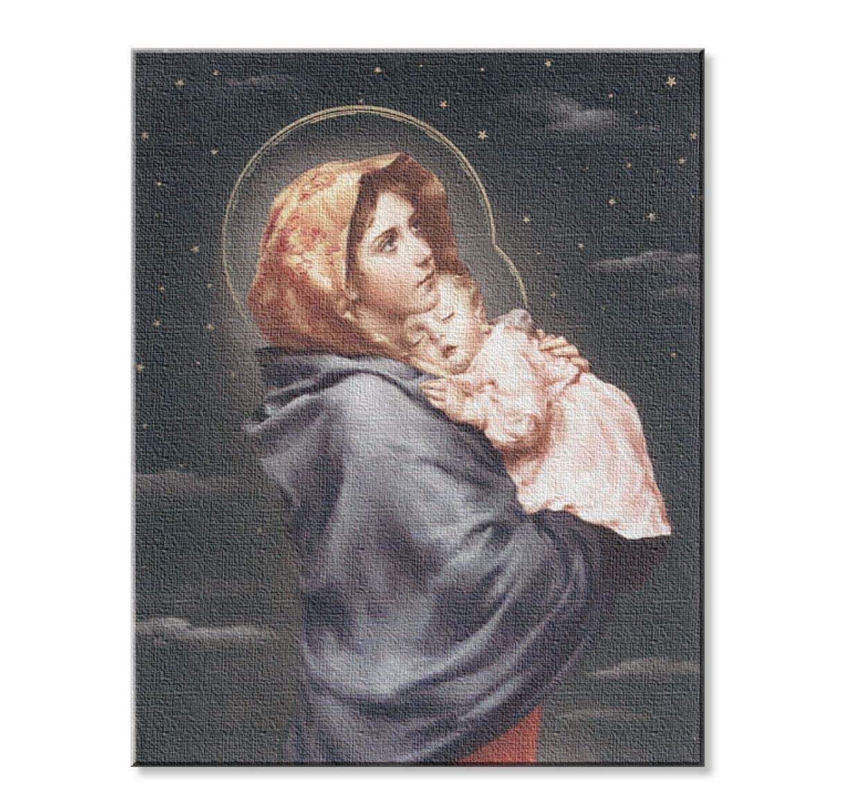 Madonna of The Street Print on Stretched Canvas, Mounted on 8"x10" Frame, Made in Italy # 28540