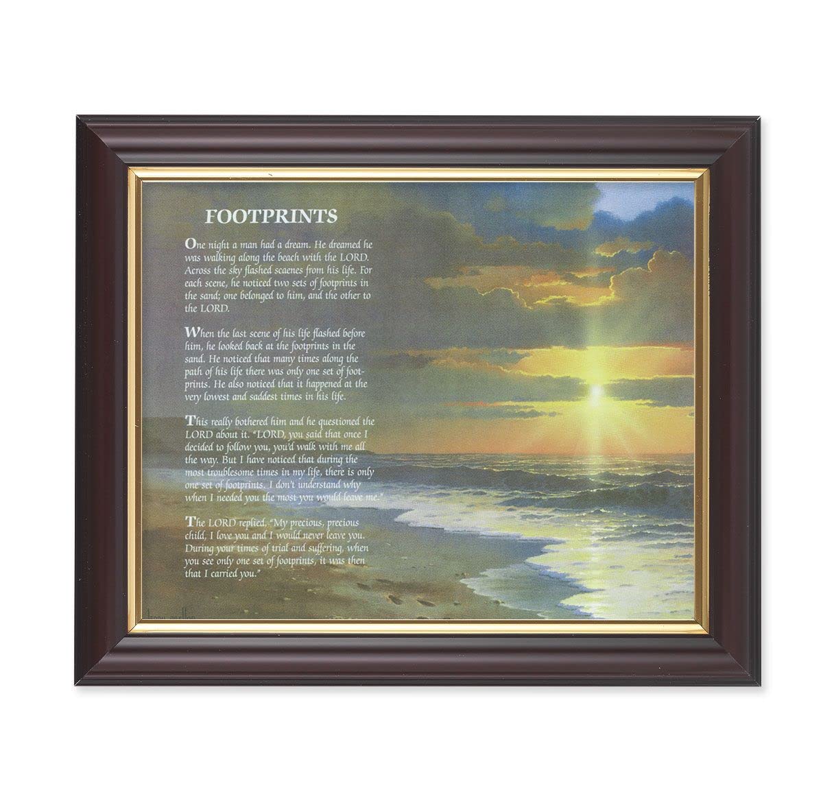 Footprints, 10"x12", Classic Fluted Walnut Finished Frame, Italian Print Under Glass # 26187