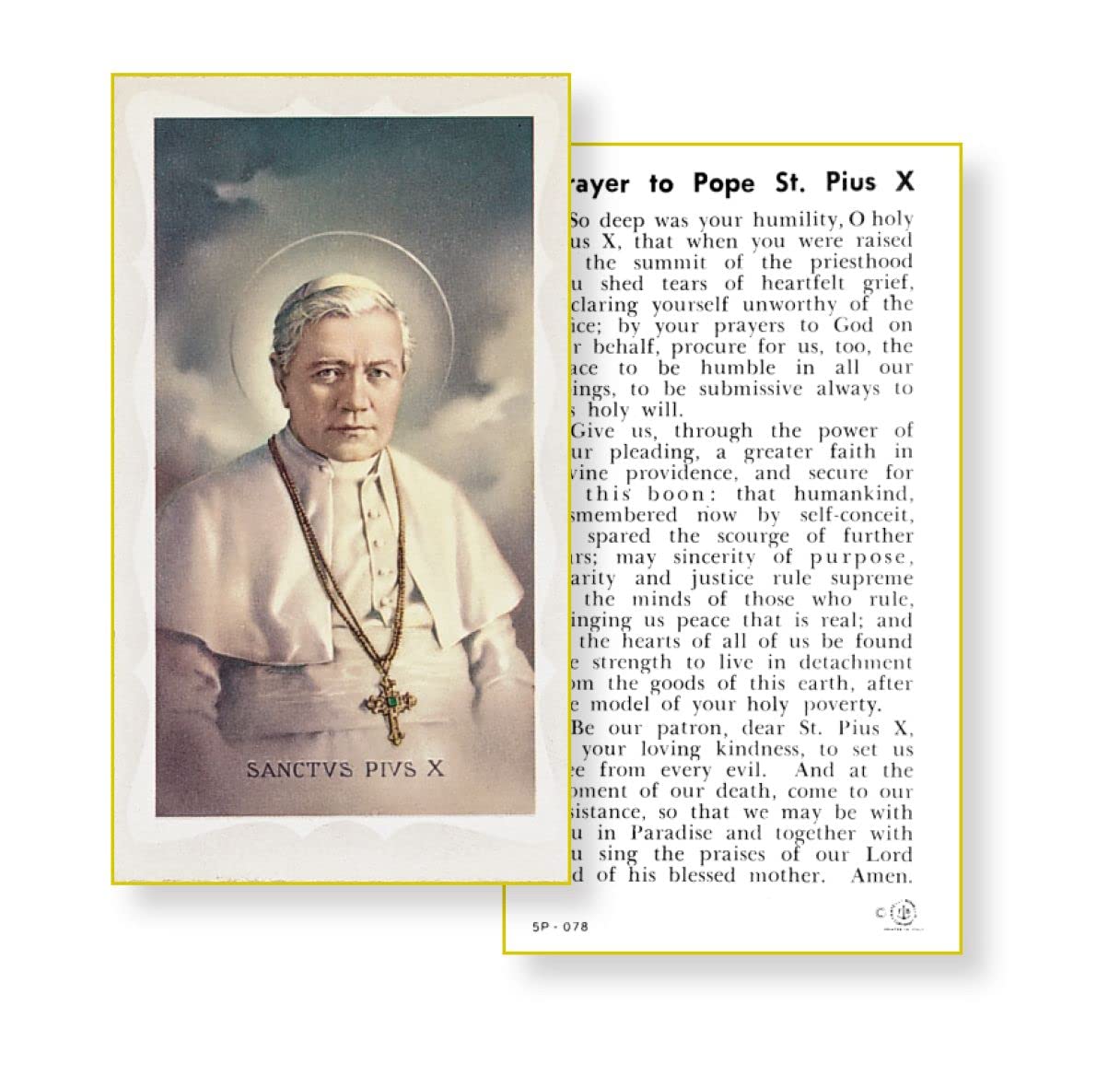 SAINT PIUS X Paper Holy Cards, 2"x4", 100-pack, # 5854