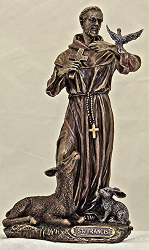 8.5" St. Francis of Assisi Statue, Bronzed Resin, # 63886