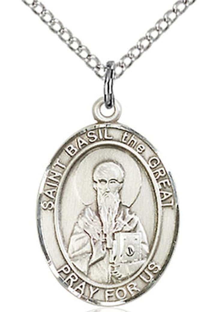 St. Basil the Great Medal in Fine Pewter, 3/4" tall, Your Choice of Chain # 16968