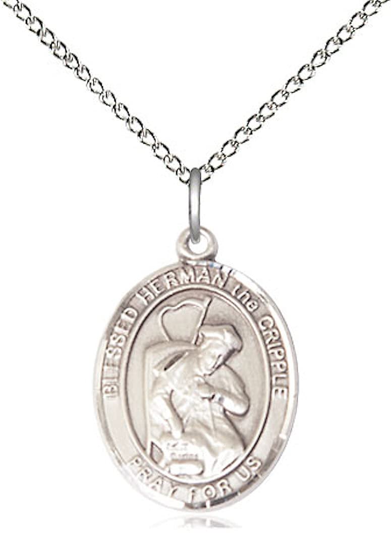 Blessed Herman the Cripple Medal in Fine Pewter, 3/4" tall, Your Choice of Chain, # 5678