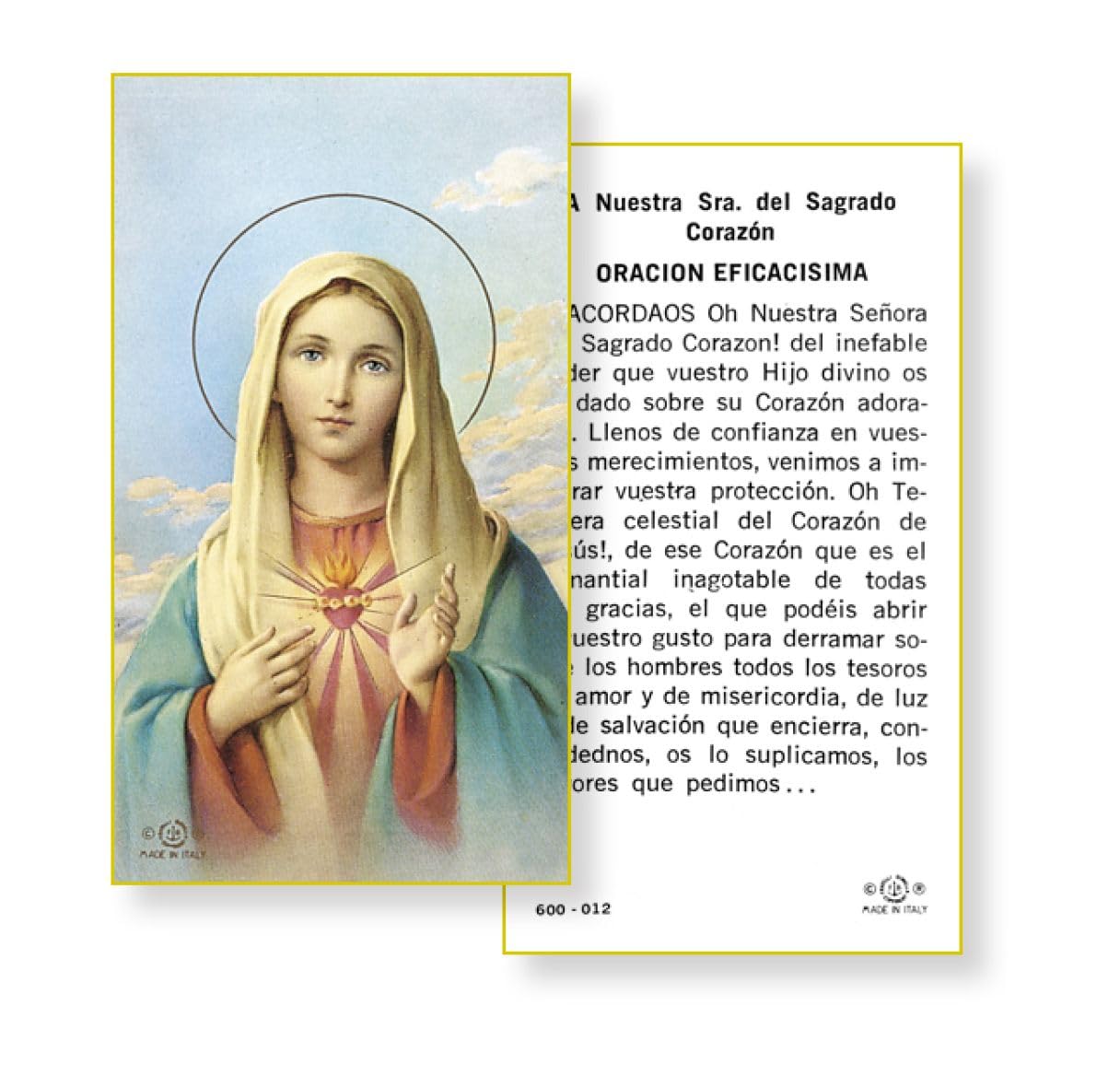 A Nuestra SRA. del Sagrado Corazon, Paquete de 100 Estampas Sagradas de Papel, # 2893