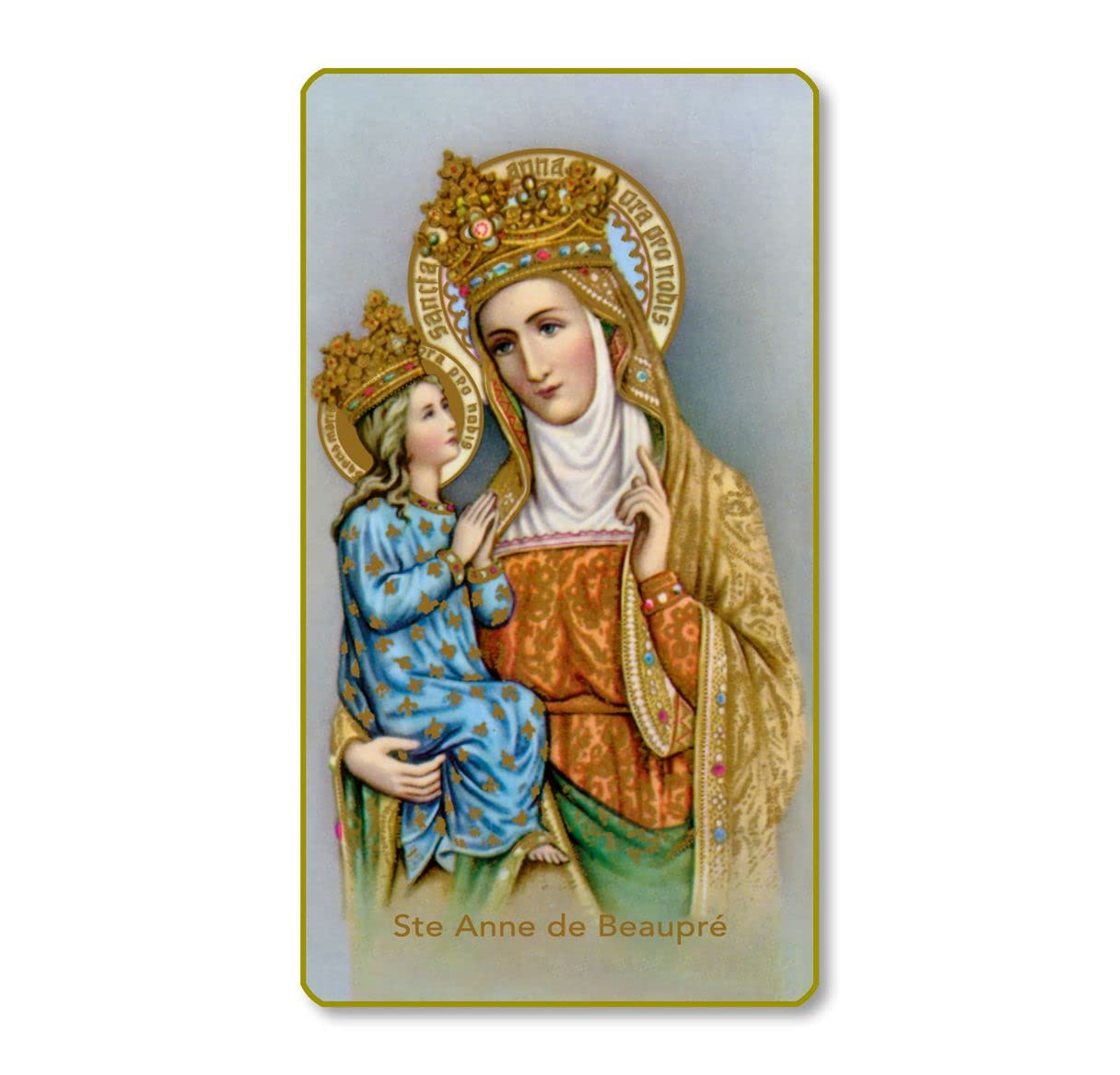 St. Anne de Beaupre Italian Paper Holy Cards, 2"x4", Blank Back, 100-Pack, # 5975