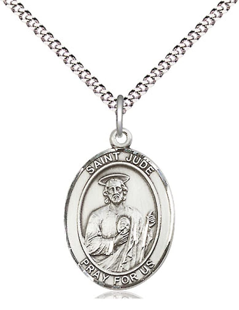St. Jude Thaddeus Medal in Fine Pewter, 3/4" tall, Your Choice of Chain # 17107
