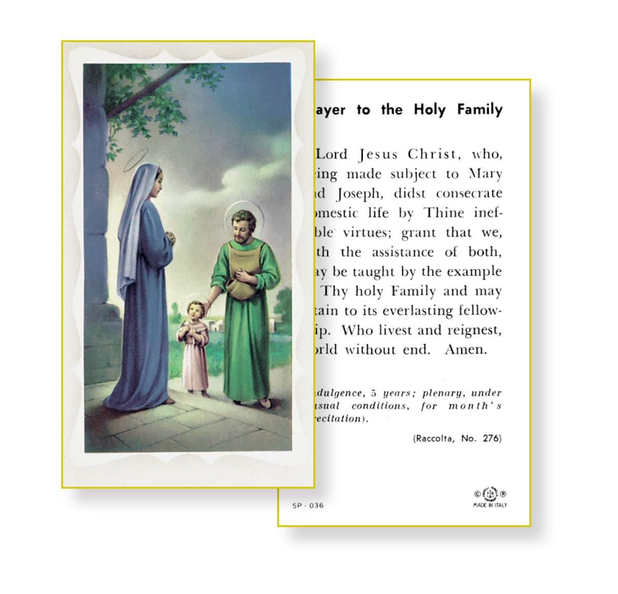 HOLY FAMILY Paper Holy Cards, 2"x4", 100-pack, # 5812