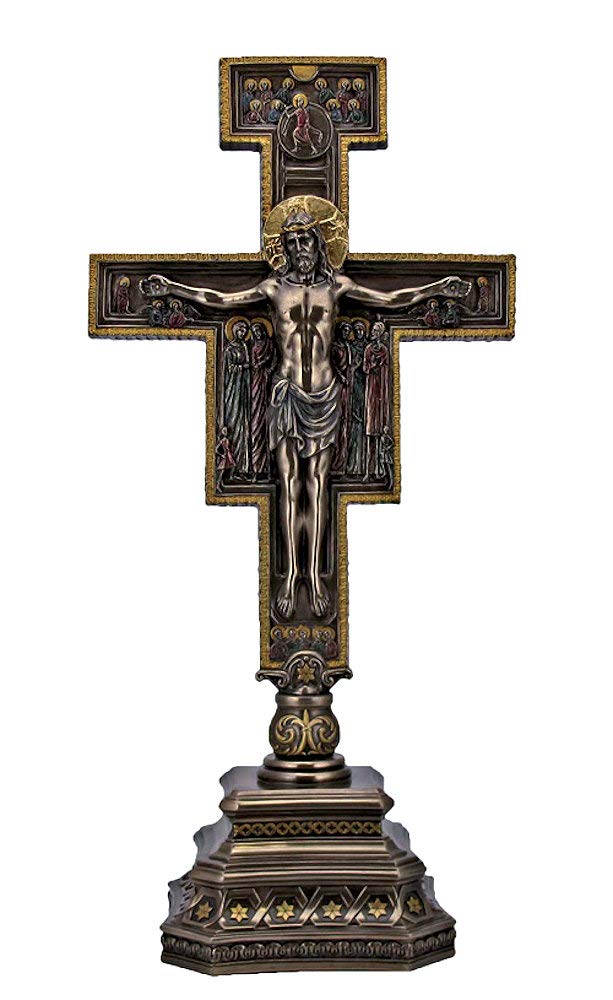 14" San Damiano Standing Crucifix, Cold Cast Bronze, # 65035