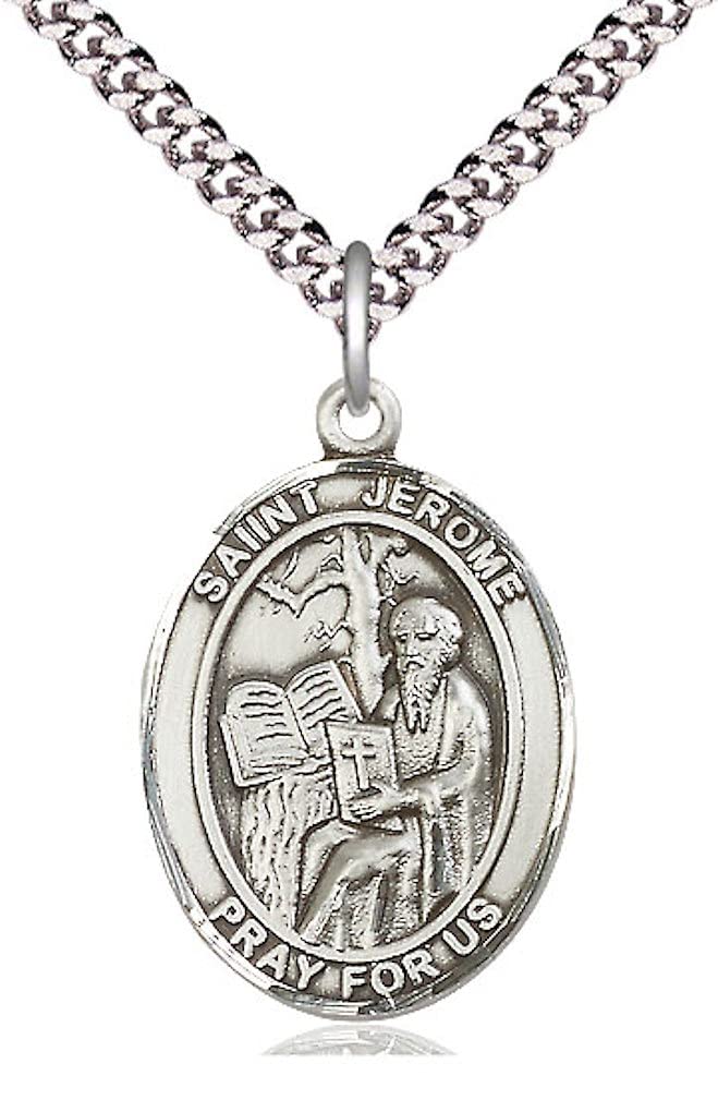 St. Jerome Medal in Fine Pewter, 1" tall, Your Choice of Chain, # 5309