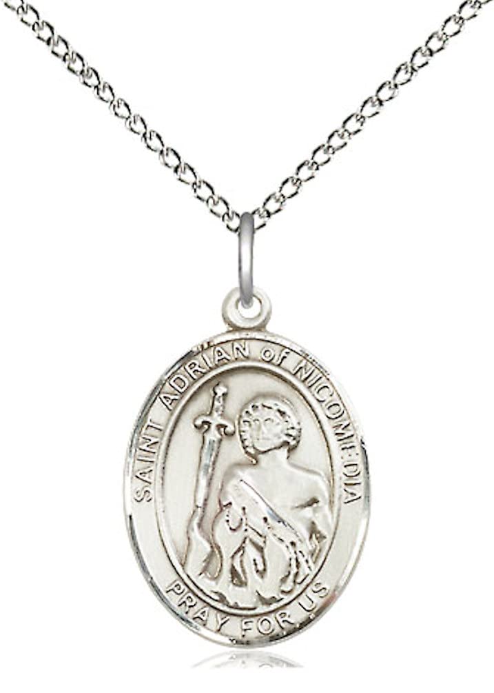 St. Adrian of Nicomedia Medal in Fine Pewter, 3/4" tall, Your Choice of Chain, # 5722