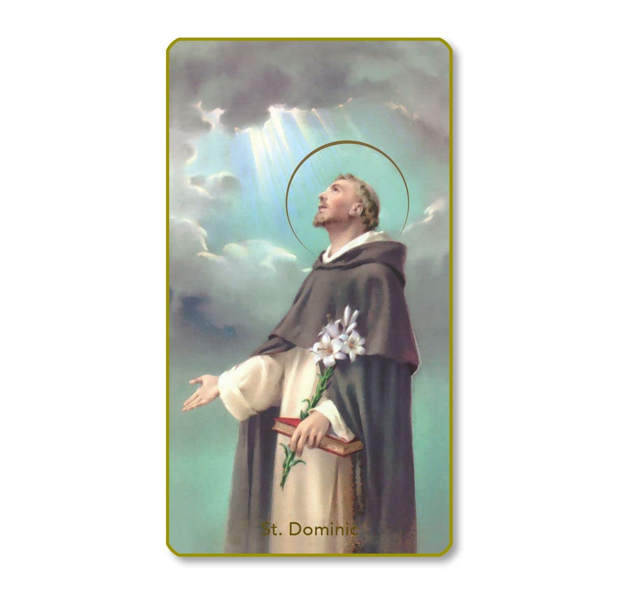 St. Dominic Italian Paper Holy Cards, 2"x4", Blank Back, 100-Pack, # 5978