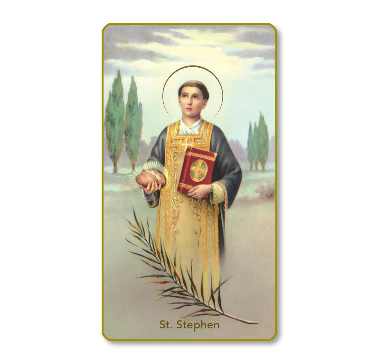 St. Stephen Italian Paper Holy Cards, 2"x4", Blank Back, 100-Pack, # 6054