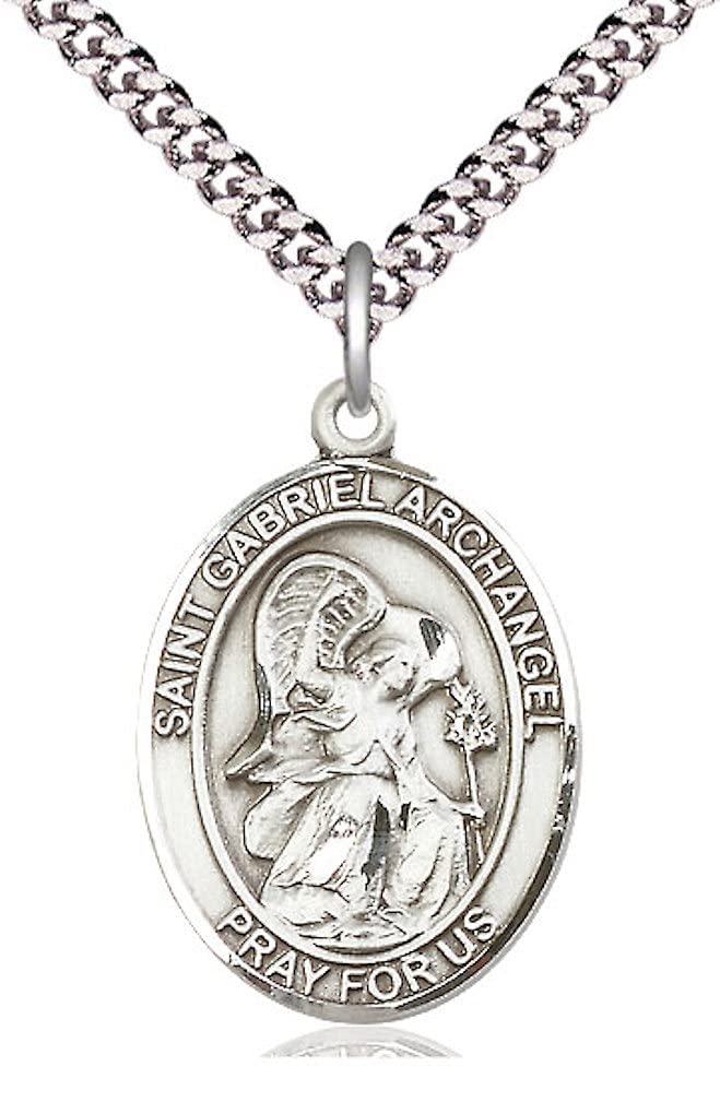 St. Gabriel the Archangel Medal in Fine Pewter, 1" tall, Your Choice of Chain, # 5219