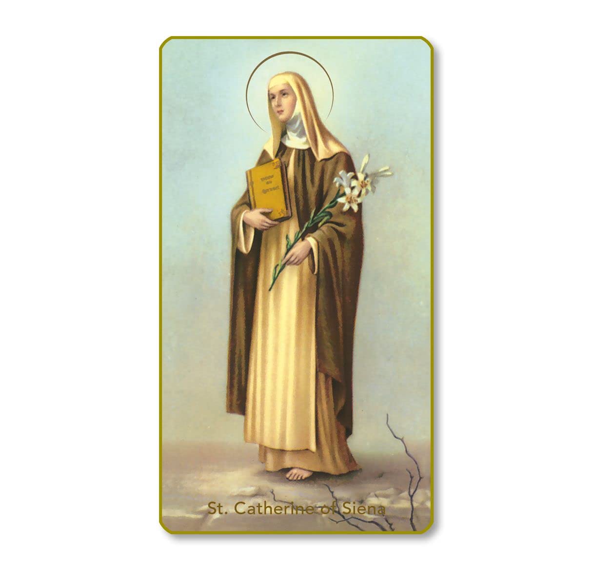 St. Catherine of Siena Italian Paper Holy Cards, 2"x4", Blank Back, 100-Pack, # 6088
