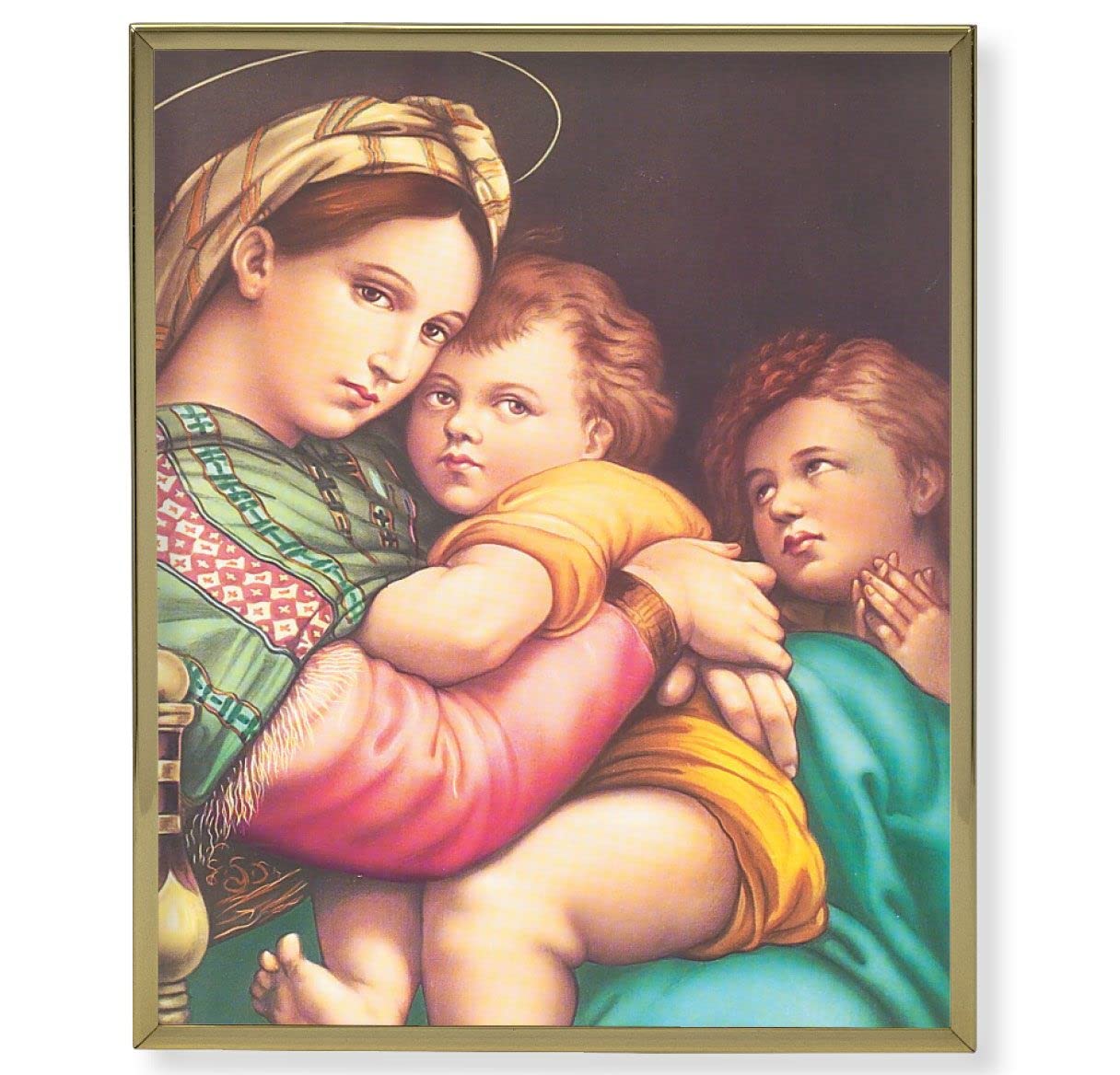 Raphael's Madonna & Child 8"x10" Gold Framed Mylar Finished Plaque, # 90913