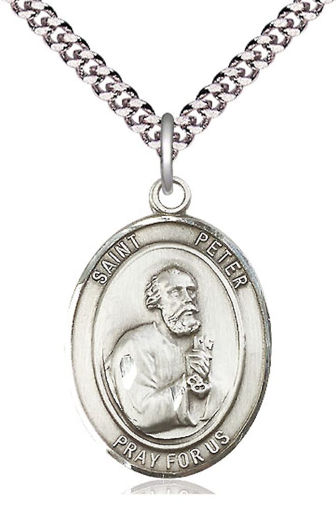 St. Peter the Apostle Medal in Fine Pewter, 1" tall, Your Choice of Chain, # 5520
