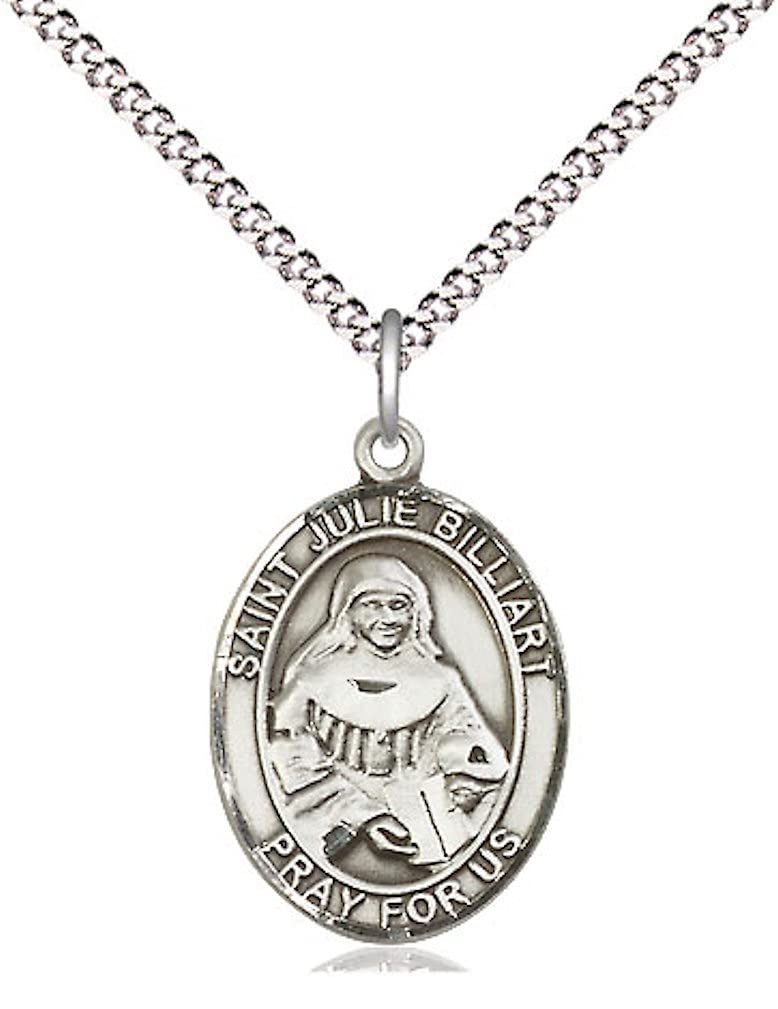 St. Julie Billiart Medal in Fine Pewter, 3/4" tall, Your Choice of Chain # 17113