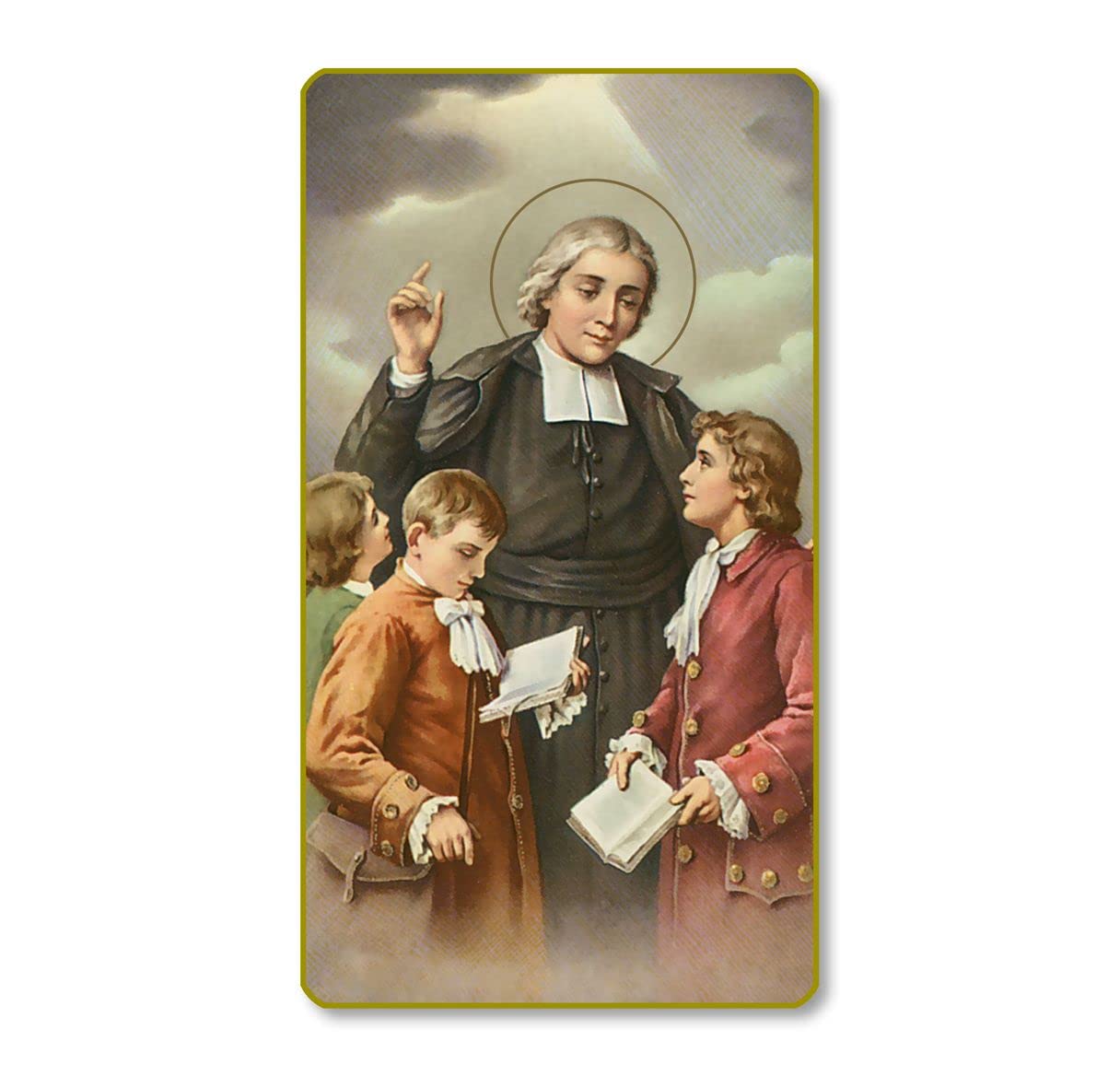 St. John Baptist de La Salle Italian Paper Holy Cards, 2"x4", Blank Back, 100-Pack, # 5984