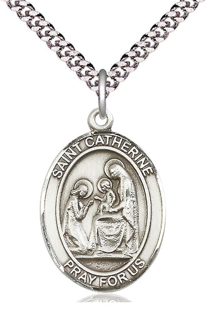 St. Catherine of Siena Medal in Fine Pewter, 1" tall, Your Choice of Chain, # 5111