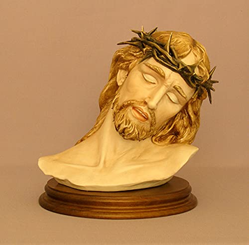 Ecce Homo - Suffering Christ by Luciano Cazzola in hand-painted and hand-crafted Capodimonte porcelain, 10", from Vicenza region of Italy, 12725