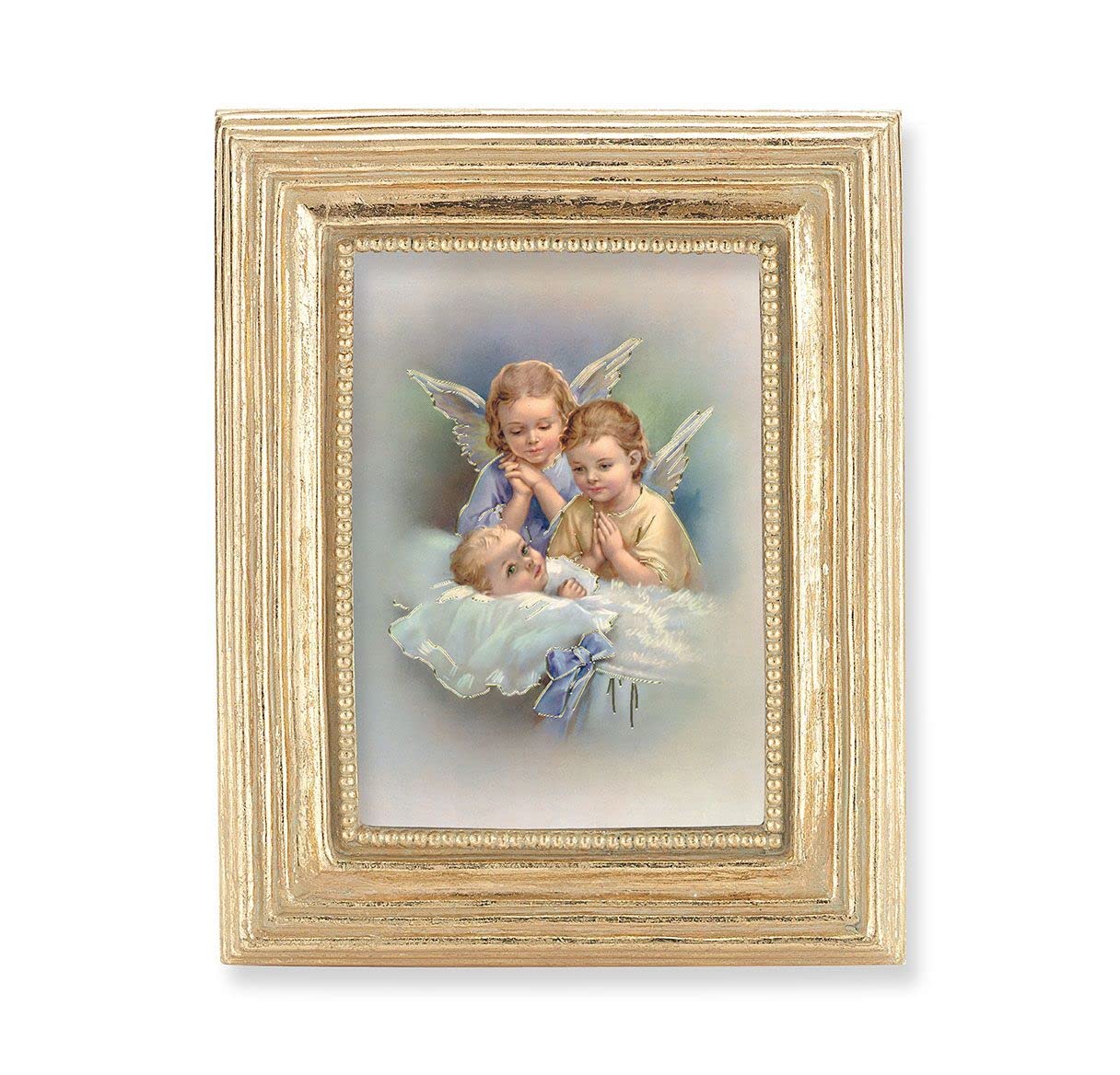 Guardian Angels Over Baby Picture, Gold Finish 3-7/8"x4-3/4 Frame, Exclusive Gold Stamped Print Under Glass # 28344