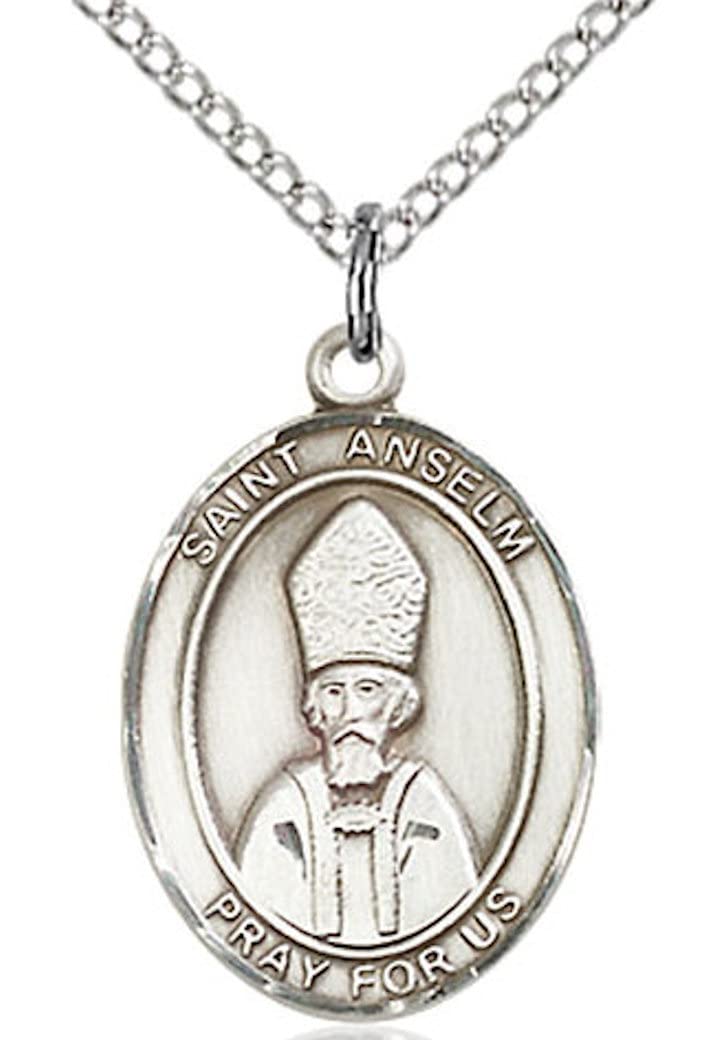 St. Anselm Medal in Fine Pewter, 3/4" tall, Your Choice of Chain # 16955