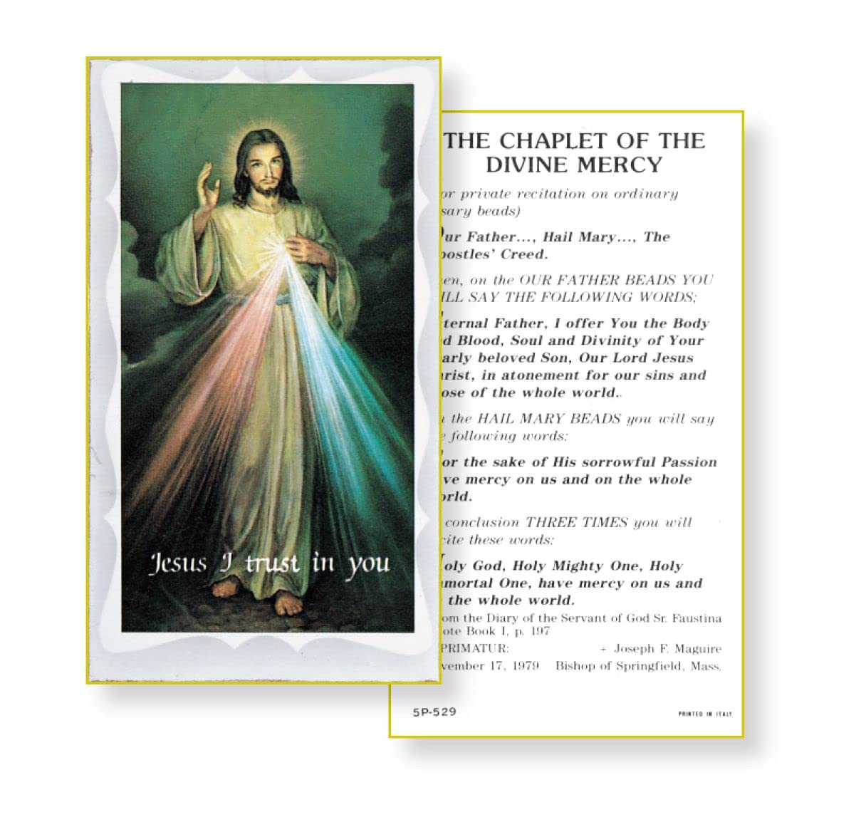 DIVINE MERCY Paper Holy Cards, 2"x4", 100-pack, # 5895