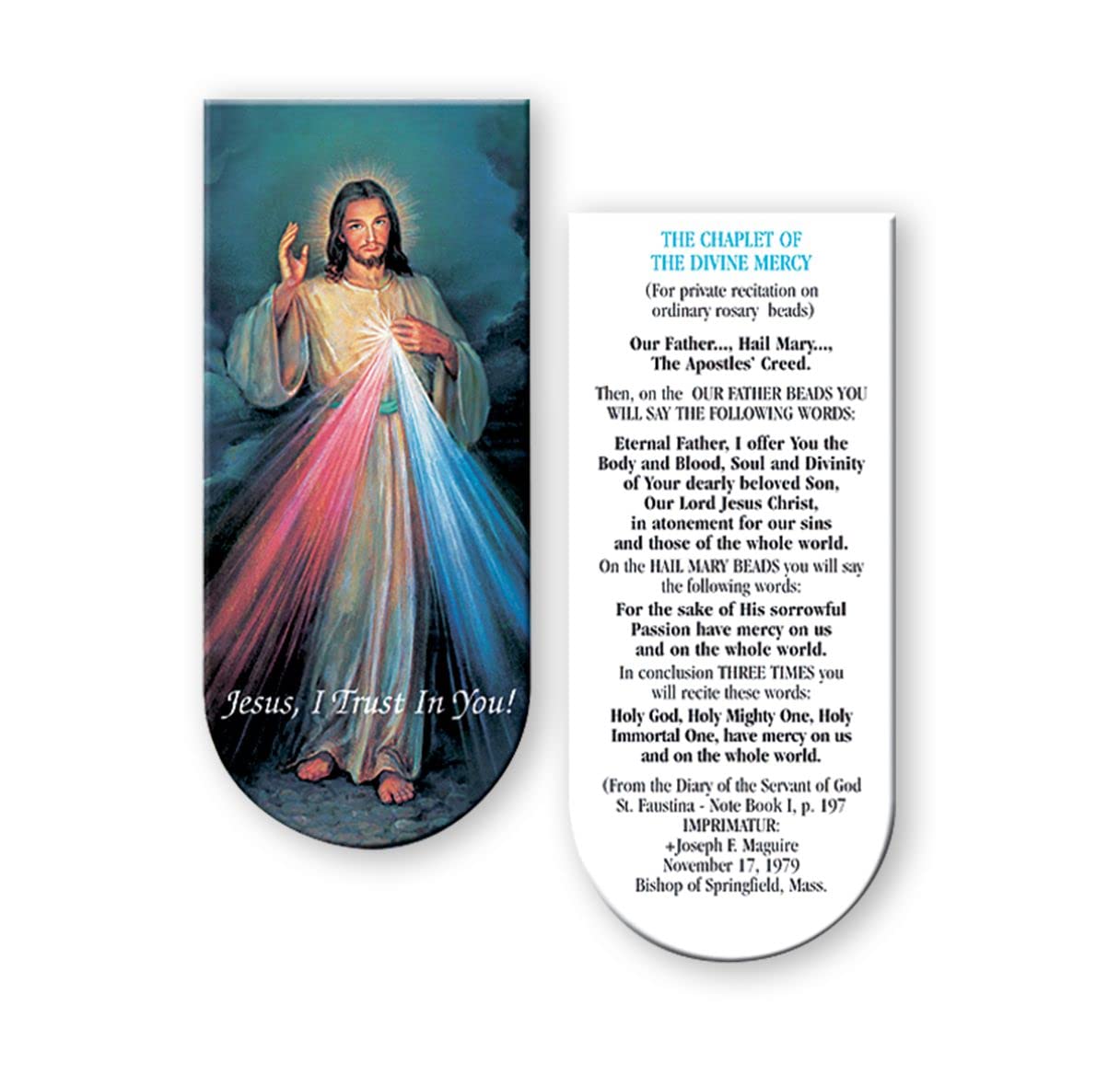 Magnetic Bookmark, 3", Divine Mercy, 10-Pack, # 70368