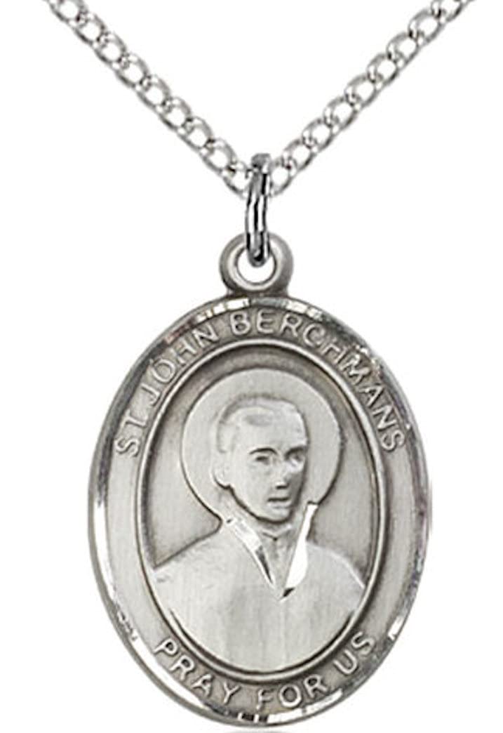 St. John Berchmans Medal in Fine Pewter, 3/4" tall, Your Choice of Chain # 17083