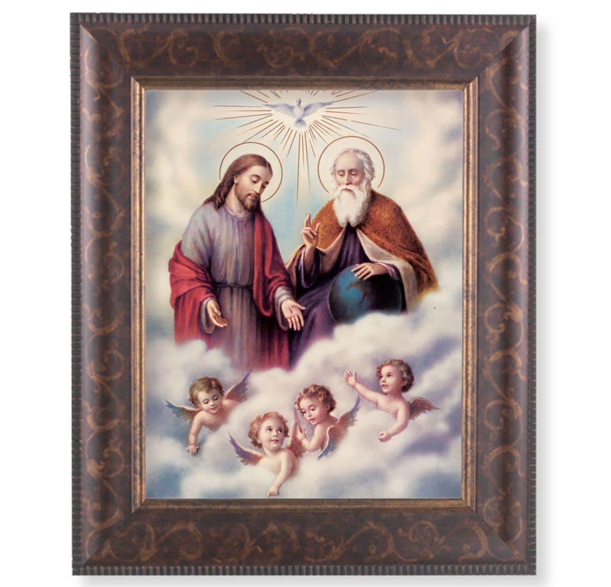 The Trinity Picture, 11-1/4"x13-1/4, Antique Gold & Espresso Frame, Italian Print Under Glass # 25801