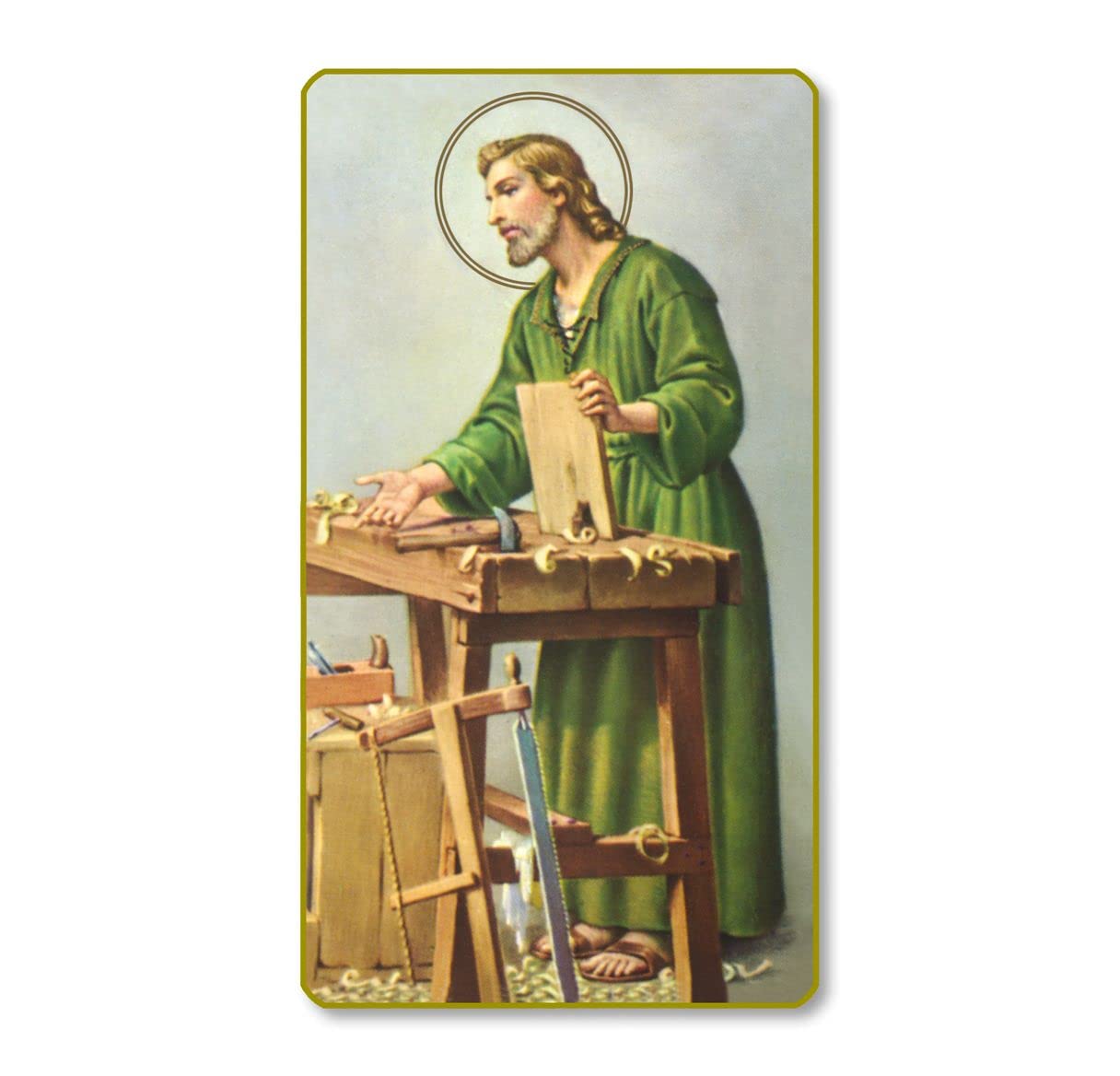 St. Joseph the Worker Italian Paper Holy Cards, 2"x4", Blank Back, 100-Pack, # 6098