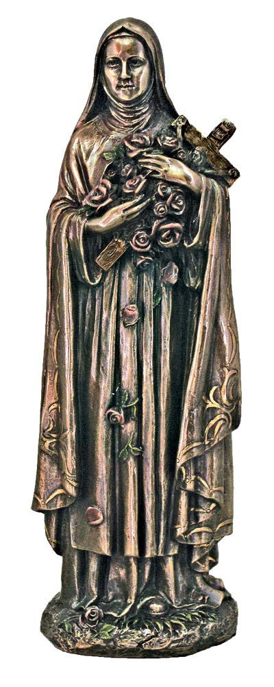 8" St. Therese Lisieux Statue, Cold Cast Bronze, # 92754