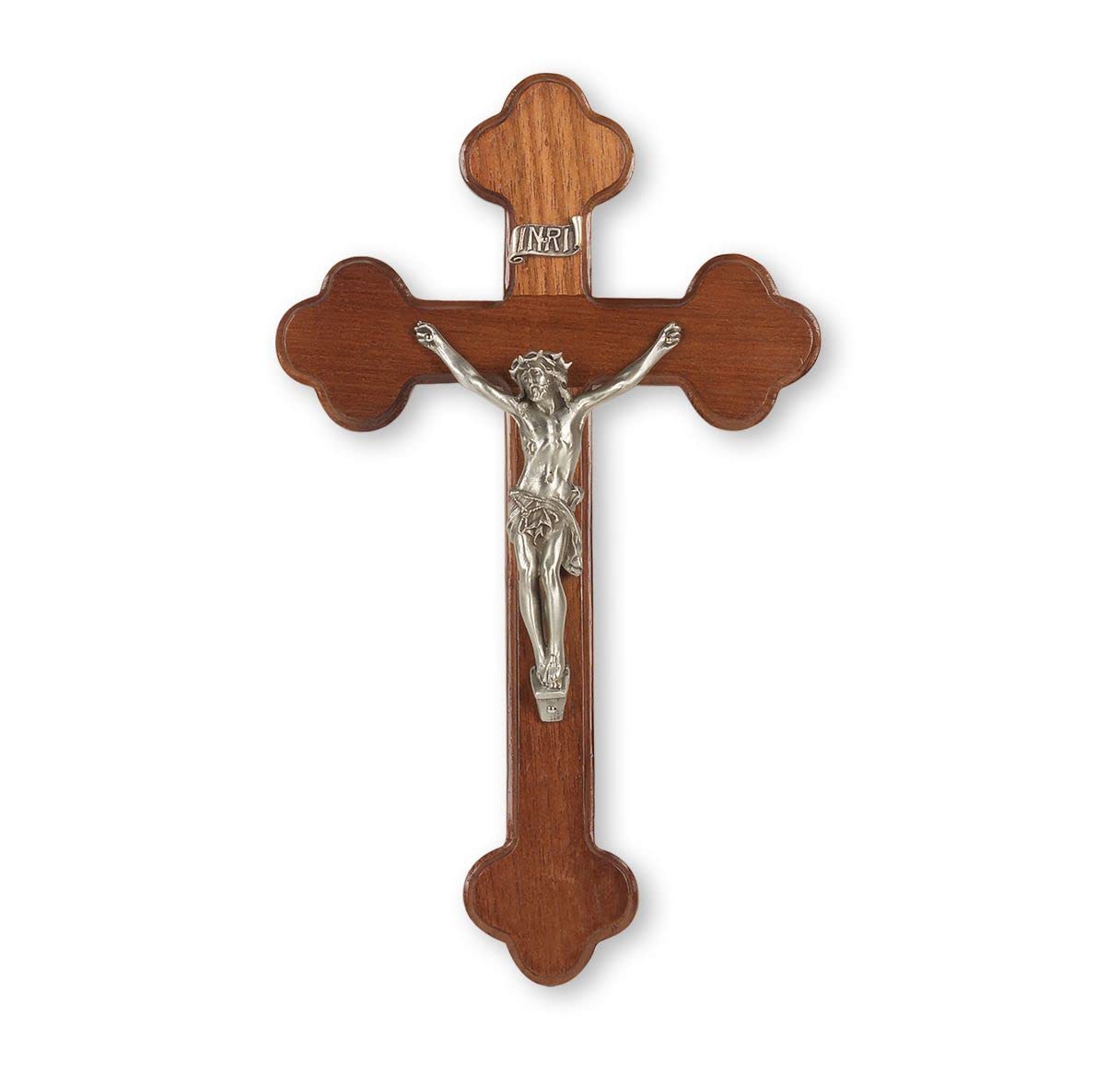 10" "Latin Style" Walnut Cross with Genuine Pewter Corpus, # 1332