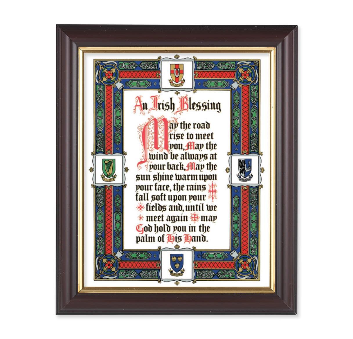 an Irish Blessing, 10"x12", Classic Fluted Walnut Finished Frame, Italian Print Under Glass # 26327