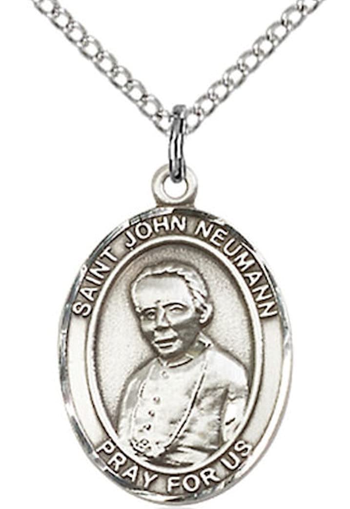St. John Neumann Medal in Fine Pewter, 3/4" tall, Your Choice of Chain # 17087