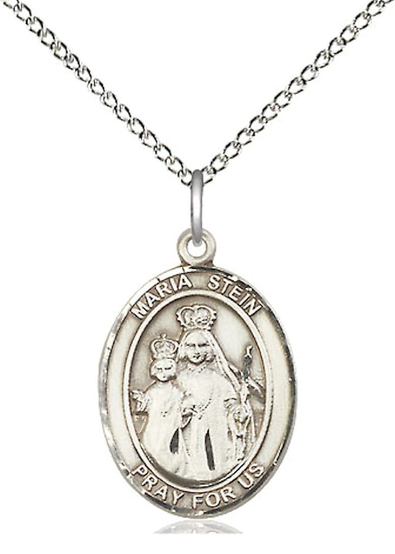 Maria Stein Medal in Fine Pewter, 3/4" tall, Your Choice of Chain, # 5712