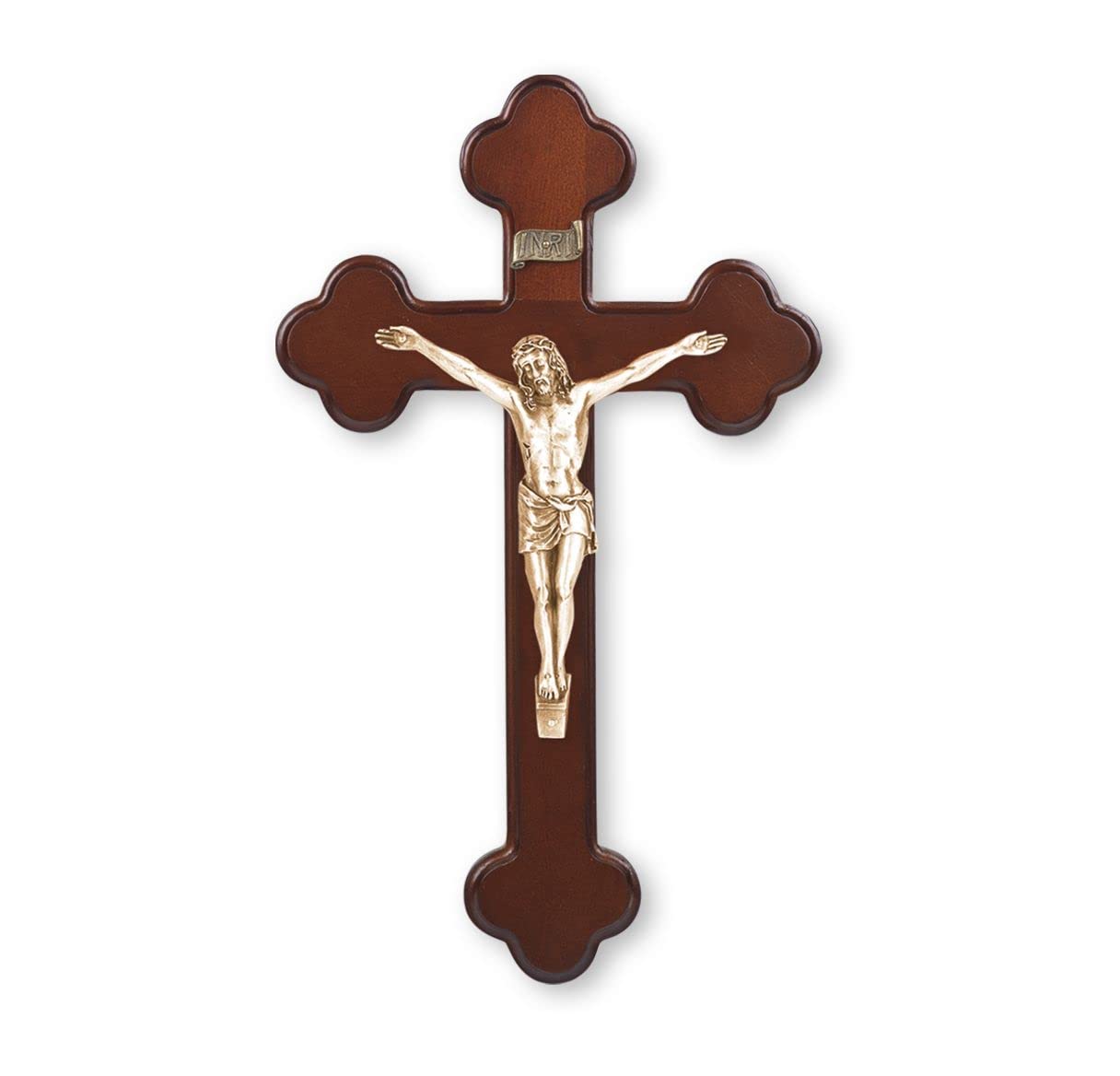 10" Dark Cherry Cross with Museum Gold Plated Corpus, # 1314