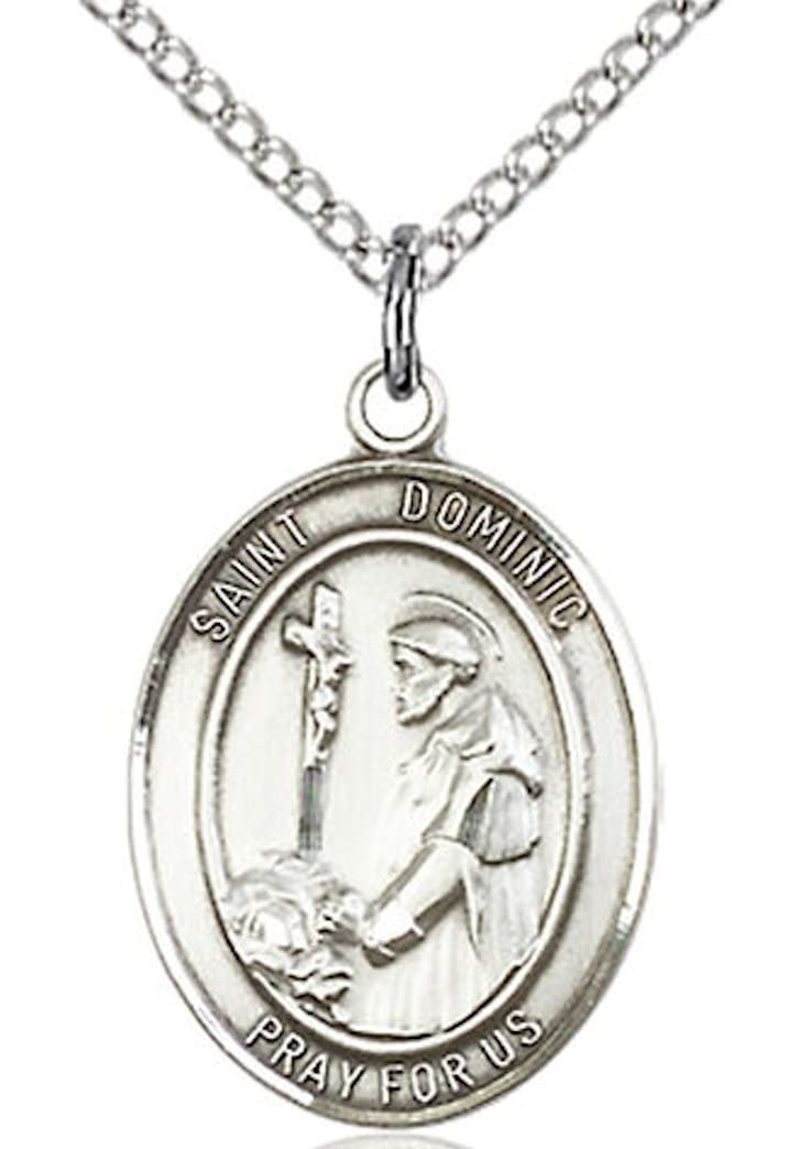 St. Dominic de Guzman Medal in Fine Pewter, 3/4" tall, Your Choice of Chain # 17010