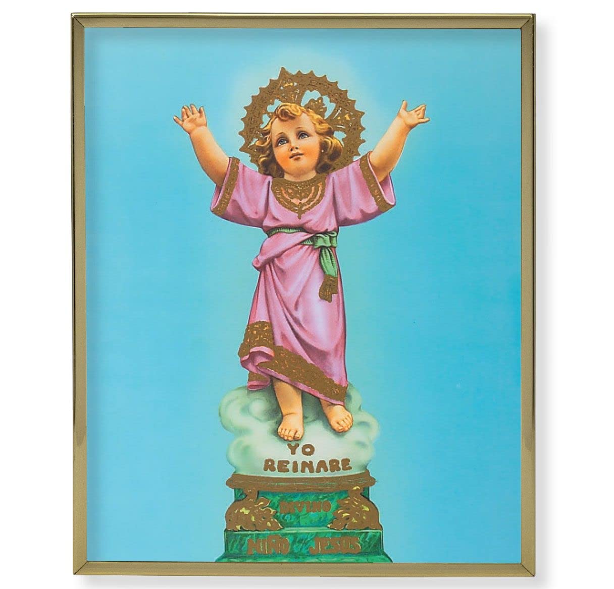 Divino Nino 8"x10" Gold Framed Mylar Finished Plaque, # 90923