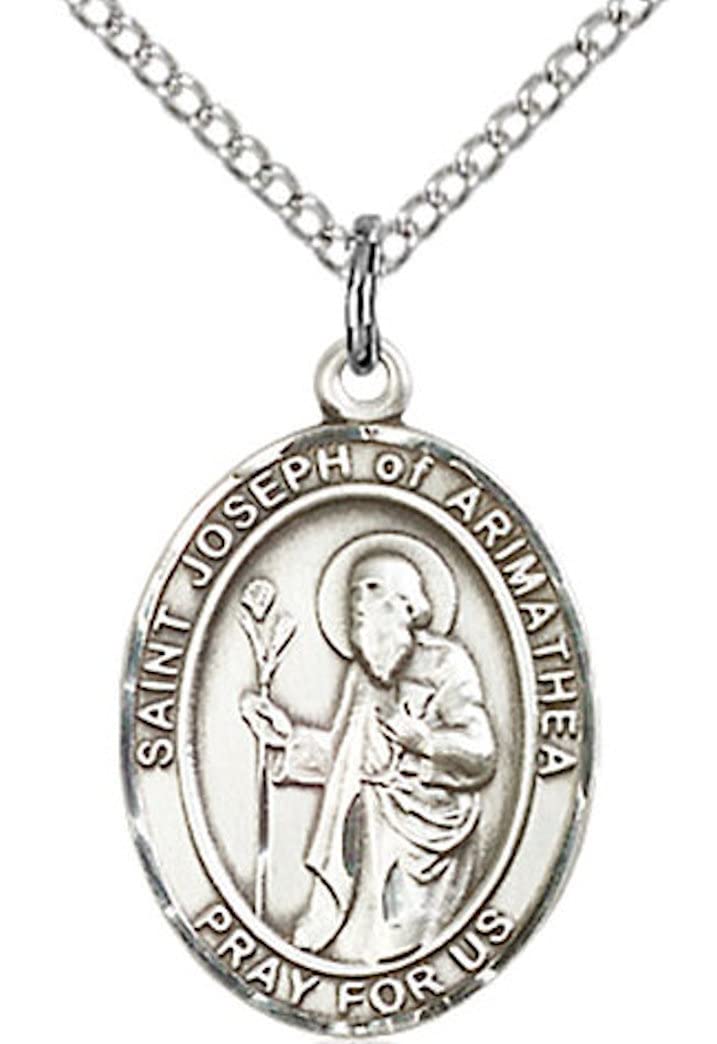 St. Joseph of Arimathea Medal in Fine Pewter, 3/4" tall, Your Choice of Chain # 17098