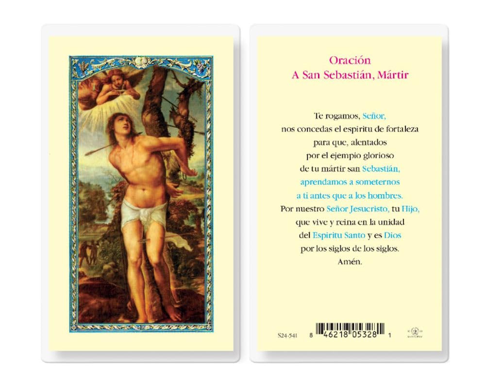 San Sebastian Oracion Spanish Laminated Holy Cards, 25-Count Value Pack, # 18296