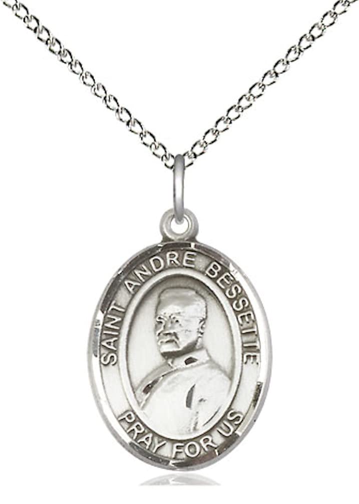 St. Andre Bessette Medal in Fine Pewter, 3/4" tall, Your Choice of Chain, # 5763