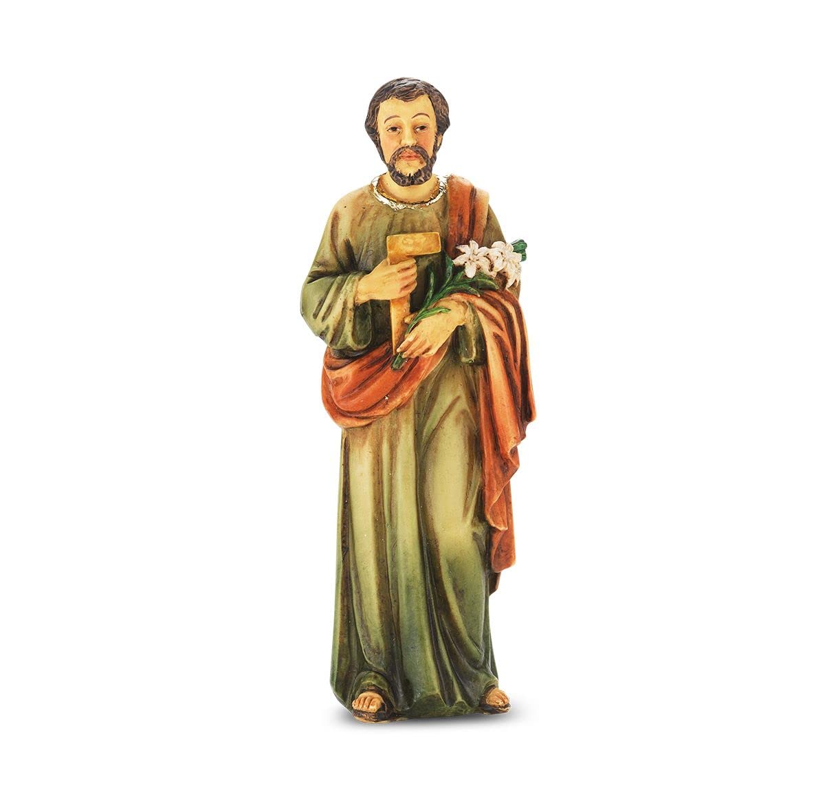 4" Full Color Resin Statue, St. Joseph the Worker, # 6478